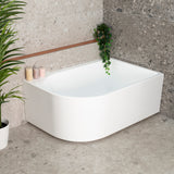 Arco Plus 1400mm right corner bathtub in gloss white, top down view