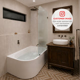 Arco Plus 1400mm Right Corner Freestanding Bath, Gloss White