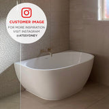 Byron Egg 1200mm Back to Wall Freestanding Bath, Gloss White