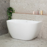 Byron Egg 1200mm Back to Wall Freestanding Bath, Gloss White