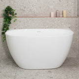 Byron Egg 1200mm Back to Wall Freestanding Bath, Gloss White