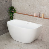 Byron Egg 1200mm Back to Wall Freestanding Bath, Gloss White