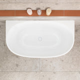 Byron Egg 1200mm Back to Wall Freestanding Bath, Gloss White