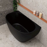 Byron Egg 1200mm Back to Wall Freestanding Bath, Matte Black