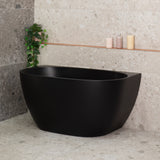 Byron Egg 1200mm Back to Wall Freestanding Bath, Matte Black