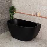 Byron Egg 1200mm Back to Wall Freestanding Bath, Matte Black