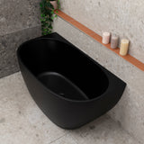Byron Egg 1200mm Back to Wall Freestanding Bath, Matte Black