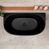 Byron Egg 1200mm Back to Wall Freestanding Bath, Matte Black