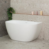 Byron Egg 1200mm Back to Wall Freestanding Bath, Matte White