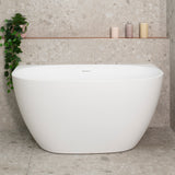 Byron Egg 1200mm Back to Wall Freestanding Bath, Matte White