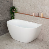 Byron Egg 1200mm Back to Wall Freestanding Bath, Matte White