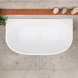 Byron Egg 1200mm Back to Wall Freestanding Bath, Matte White
