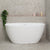Byron Egg 1300mm Back to Wall Freestanding Bath, Gloss White