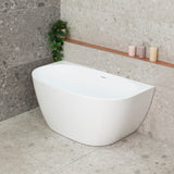 Byron Egg 1300mm Back to Wall Freestanding Bath, Gloss White