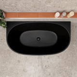 Byron Egg 1300mm Back to Wall Freestanding Bath, Matte Black