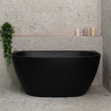 Byron Egg 1300mm Back to Wall Freestanding Bath, Matte Black
