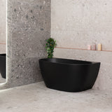 Byron Egg 1300mm Back to Wall Freestanding Bath, Matte Black