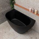 Byron Egg 1300mm Back to Wall Freestanding Bath, Matte Black