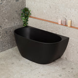 Byron Egg 1300mm Back to Wall Freestanding Bath, Matte Black