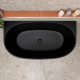 Byron Egg 1300mm Back to Wall Freestanding Bath, Matte Black