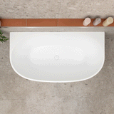 Byron Egg 1300mm Back to Wall Freestanding Bath, Matte White
