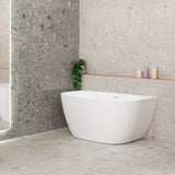 Byron Egg 1300mm Back to Wall Freestanding Bath, Matte White