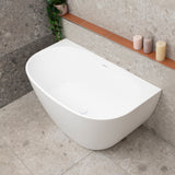 Byron Egg 1300mm Back to Wall Freestanding Bath, Matte White