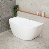 Byron Egg 1300mm Back to Wall Freestanding Bath, Matte White