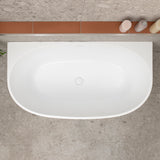 Byron Egg 1300mm Back to Wall Freestanding Bath, Matte White