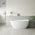 Byron Egg 1400mm Back to Wall Freestanding Bath, Gloss White