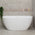 Byron Egg 1400mm Back to Wall Freestanding Bath, Gloss White