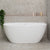 Byron Egg 1400mm Back to Wall Freestanding Bath, Gloss White