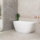 Byron Egg 1400mm Back to Wall Freestanding Bath, Gloss White