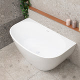 Byron Egg 1400mm Back to Wall Freestanding Bath, Gloss White