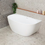 Byron Egg 1400mm Back to Wall Freestanding Bath, Gloss White