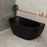 Byron Egg 1400mm Back to Wall Freestanding Bath, Matte Black