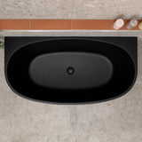 Byron Egg 1400mm Back to Wall Freestanding Bath, Matte Black