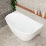 Byron Egg 1400mm Back to Wall Freestanding Bath, Matte White