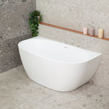 Byron Egg 1400mm Back to Wall Freestanding Bath, Matte White