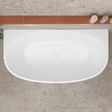 Byron Egg 1400mm Back to Wall Freestanding Bath, Matte White