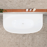 Byron Egg 1500mm Back to Wall Freestanding Bath, Gloss White