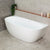 Byron Egg 1600mm Back to Wall Freestanding Bath, Gloss White
