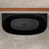 Byron Egg 1600mm Back to Wall Freestanding Bath, Matte Black