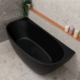 Byron Egg 1600mm Back to Wall Freestanding Bath, Matte Black