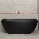 Byron Egg 1600mm Back to Wall Freestanding Bath, Matte Black