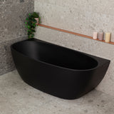 Byron Egg 1600mm Back to Wall Freestanding Bath, Matte Black
