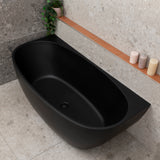 Byron Egg 1600mm Back to Wall Freestanding Bath, Matte Black