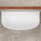 Byron Egg 1600mm Back to Wall Freestanding Bath, Matte White
