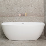 Byron Egg 1600mm Back to Wall Freestanding Bath, Matte White