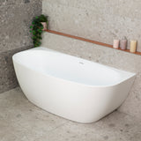 Byron Egg 1600mm Back to Wall Freestanding Bath, Matte White